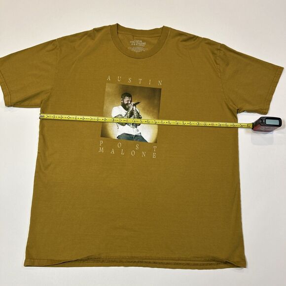 Post Malone If Yall Werent Here Id Be Crying Tour Shirt Adult 3XL Yellow Men - Picture 10 of 13